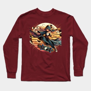 Kawaii, Anime Girl, Sunset Skating| Catsie Cat Long Sleeve T-Shirt